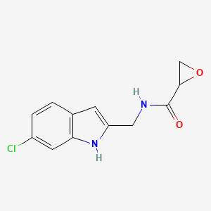 molecular formula C12H11ClN2O2 B2383755 N-[(6-Chloro-1H-indol-2-yl)methyl]oxirane-2-carboxamide CAS No. 2411199-92-1