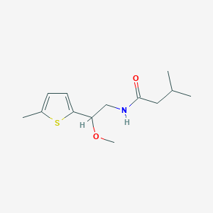 molecular formula C13H21NO2S B2383757 N-[2-Methoxy-2-(5-methylthiophen-2-YL)ethyl]-3-methylbutanamide CAS No. 1796949-19-3