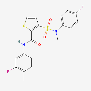 molecular formula C19H16F2N2O3S2 B2383770 N-(3-fluoro-4-methylphenyl)-3-[(4-fluorophenyl)(methyl)sulfamoyl]thiophene-2-carboxamide CAS No. 1105250-66-5
