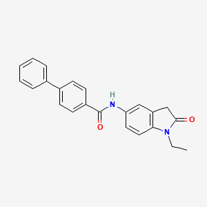 molecular formula C23H20N2O2 B2383775 N-(1-ethyl-2-oxoindolin-5-yl)-[1,1'-biphenyl]-4-carboxamide CAS No. 921773-77-5