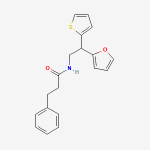 molecular formula C19H19NO2S B2383779 N-[2-(furan-2-yl)-2-(thiophen-2-yl)ethyl]-3-phenylpropanamide CAS No. 2097933-49-6