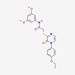 molecular formula C22H23N3O5S B2383813 N-(3,5-dimethoxyphenyl)-2-((4-(4-ethoxyphenyl)-3-oxo-3,4-dihydropyrazin-2-yl)thio)acetamide CAS No. 899759-54-7