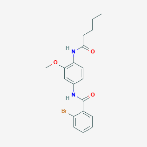 molecular formula C19H21BrN2O3 B238383 2-bromo-N-[3-methoxy-4-(pentanoylamino)phenyl]benzamide 
