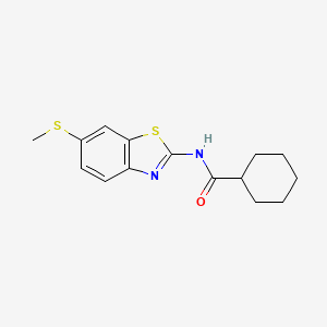 molecular formula C15H18N2OS2 B2383844 N-(6-(methylthio)benzo[d]thiazol-2-yl)cyclohexanecarboxamide CAS No. 899941-49-2