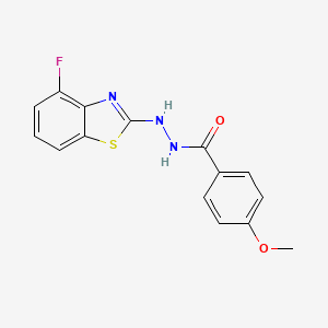 molecular formula C15H12FN3O2S B2383853 N'-(4-fluorobenzo[d]thiazol-2-yl)-4-methoxybenzohydrazide CAS No. 851978-72-8