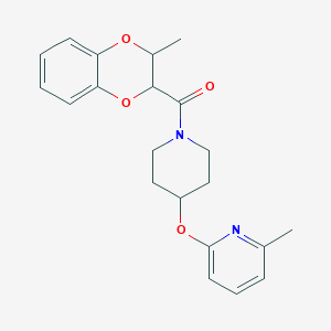 molecular formula C21H24N2O4 B2383854 (3-Methyl-2,3-dihydrobenzo[b][1,4]dioxin-2-yl)(4-((6-methylpyridin-2-yl)oxy)piperidin-1-yl)methanone CAS No. 1796969-45-3