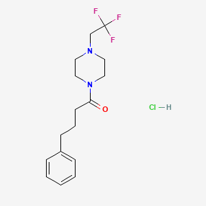 molecular formula C16H22ClF3N2O B2383875 4-Phenyl-1-(4-(2,2,2-trifluoroethyl)piperazin-1-yl)butan-1-one hydrochloride CAS No. 1351618-61-5