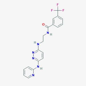 molecular formula C19H17F3N6O B2383878 N-(2-((6-(pyridin-2-ylamino)pyridazin-3-yl)amino)ethyl)-3-(trifluoromethyl)benzamide CAS No. 1020977-23-4