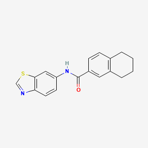 molecular formula C18H16N2OS B2383879 N-(1,3-benzothiazol-6-yl)-5,6,7,8-tetrahydronaphthalene-2-carboxamide CAS No. 941877-42-5