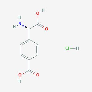 molecular formula C9H10ClNO4 B2383885 (S)-4-(Amino(carboxy)methyl)benzoic acid hydrochloride CAS No. 2109874-13-5
