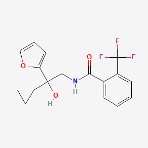 molecular formula C17H16F3NO3 B2383888 N-[2-cyclopropyl-2-(furan-2-yl)-2-hydroxyethyl]-2-(trifluoromethyl)benzamide CAS No. 1396874-94-4