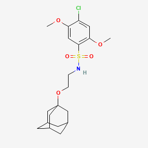 molecular formula C20H28ClNO5S B2383906 N-[2-(1-adamantyloxy)ethyl]-4-chloro-2,5-dimethoxybenzenesulfonamide CAS No. 355436-89-4