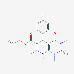 molecular formula C21H23N3O4 B2383922 prop-2-en-1-yl 1,3,7-trimethyl-5-(4-methylphenyl)-2,4-dioxo-1H,2H,3H,4H,5H,8H-pyrido[2,3-d]pyrimidine-6-carboxylate CAS No. 622363-15-9