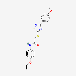 molecular formula C19H19N3O3S2 B2383923 N-(4-ethoxyphenyl)-2-((3-(4-methoxyphenyl)-1,2,4-thiadiazol-5-yl)thio)acetamide CAS No. 864922-37-2