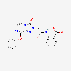 molecular formula C22H19N5O5 B2383935 methyl 2-{2-[8-(2-methylphenoxy)-3-oxo-2H,3H-[1,2,4]triazolo[4,3-a]pyrazin-2-yl]acetamido}benzoate CAS No. 1251601-45-2
