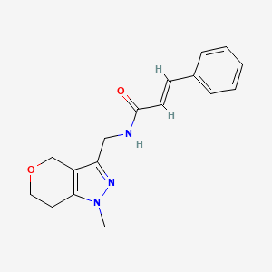 molecular formula C17H19N3O2 B2383938 N-((1-methyl-1,4,6,7-tetrahydropyrano[4,3-c]pyrazol-3-yl)methyl)cinnamamide CAS No. 1798283-54-1