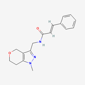 N-((1-methyl-1,4,6,7-tetrahydropyrano[4,3-c]pyrazol-3-yl)methyl)cinnamamide