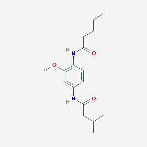 molecular formula C17H26N2O3 B238394 N-{2-methoxy-4-[(3-methylbutanoyl)amino]phenyl}pentanamide 
