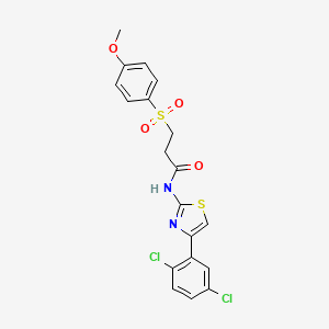 N-(4-(2,5-dichlorophenyl)thiazol-2-yl)-3-((4-methoxyphenyl)sulfonyl)propanamide