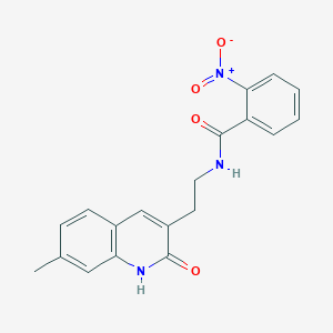 N-[2-(7-methyl-2-oxo-1H-quinolin-3-yl)ethyl]-2-nitrobenzamide