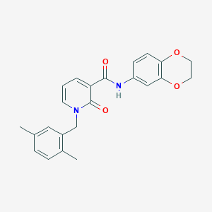 molecular formula C23H22N2O4 B2383946 N-(2,3-dihydro-1,4-benzodioxin-6-yl)-1-[(2,5-dimethylphenyl)methyl]-2-oxo-1,2-dihydropyridine-3-carboxamide CAS No. 941909-87-1