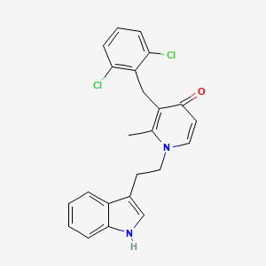 3-(2,6-dichlorobenzyl)-1-[2-(1H-indol-3-yl)ethyl]-2-methyl-4(1H)-pyridinone