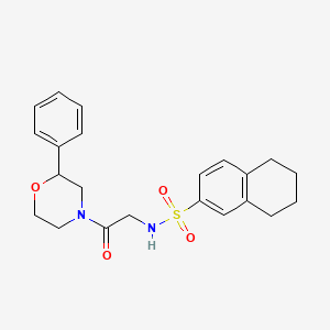 molecular formula C22H26N2O4S B2383965 N-[2-oxo-2-(2-phenylmorpholin-4-yl)ethyl]-5,6,7,8-tetrahydronaphthalene-2-sulfonamide CAS No. 953962-37-3