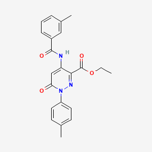 molecular formula C22H21N3O4 B2383970 Ethyl 4-(3-methylbenzamido)-6-oxo-1-(p-tolyl)-1,6-dihydropyridazine-3-carboxylate CAS No. 941974-55-6