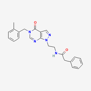 N-(2-(5-(2-methylbenzyl)-4-oxo-4,5-dihydro-1H-pyrazolo[3,4-d]pyrimidin-1-yl)ethyl)-2-phenylacetamide