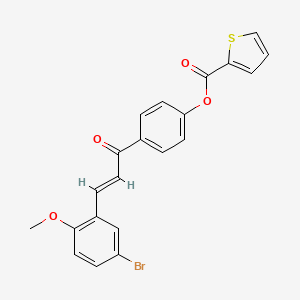 4-[(E)-3-(5-bromo-2-methoxyphenyl)-2-propenoyl]phenyl 2-thiophenecarboxylate