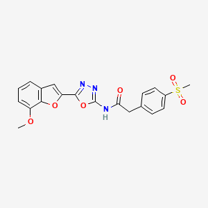 N-(5-(7-methoxybenzofuran-2-yl)-1,3,4-oxadiazol-2-yl)-2-(4-(methylsulfonyl)phenyl)acetamide