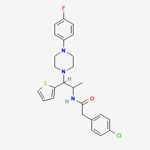 2-(4-chlorophenyl)-N-{1-[4-(4-fluorophenyl)piperazin-1-yl]-1-(thiophen-2-yl)propan-2-yl}acetamide