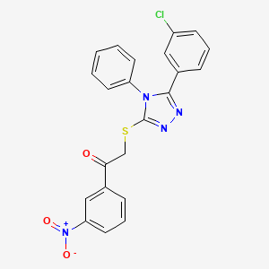 2-((5-(3-chlorophenyl)-4-phenyl-4H-1,2,4-triazol-3-yl)thio)-1-(3-nitrophenyl)ethanone