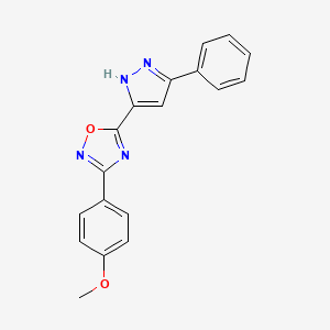 3-(4-methoxyphenyl)-5-(3-phenyl-1H-pyrazol-5-yl)-1,2,4-oxadiazole