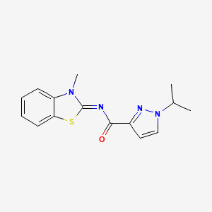 (E)-1-isopropyl-N-(3-methylbenzo[d]thiazol-2(3H)-ylidene)-1H-pyrazole-3-carboxamide