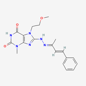 7-(2-methoxyethyl)-3-methyl-8-[(2E)-2-[(E)-4-phenylbut-3-en-2-ylidene]hydrazinyl]purine-2,6-dione