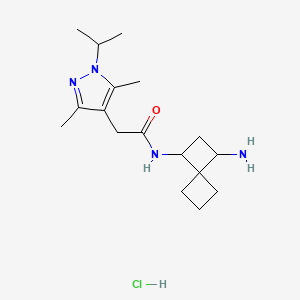 N-(1-Aminospiro[3.3]heptan-3-yl)-2-(3,5-dimethyl-1-propan-2-ylpyrazol-4-yl)acetamide;hydrochloride