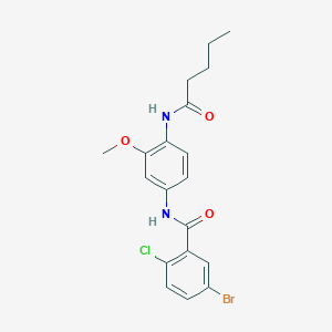 molecular formula C19H20BrClN2O3 B238406 5-bromo-2-chloro-N-[3-methoxy-4-(pentanoylamino)phenyl]benzamide 