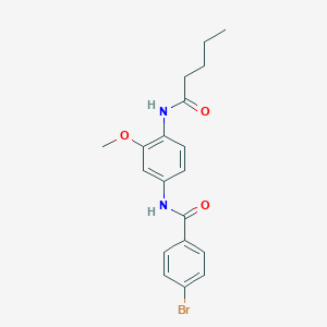 molecular formula C19H21BrN2O3 B238408 4-bromo-N-[3-methoxy-4-(pentanoylamino)phenyl]benzamide 