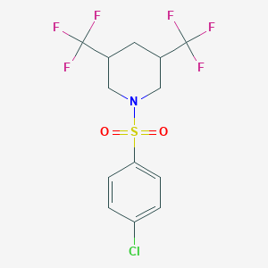 molecular formula C13H12ClF6NO2S B2384092 1-(4-Chlorobenzenesulfonyl)-3,5-bis(trifluoromethyl)piperidine CAS No. 2059513-03-8