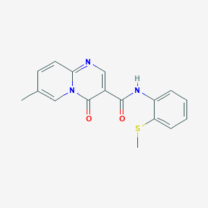 molecular formula C17H15N3O2S B2384096 7-methyl-N-(2-(methylthio)phenyl)-4-oxo-4H-pyrido[1,2-a]pyrimidine-3-carboxamide CAS No. 877650-43-6