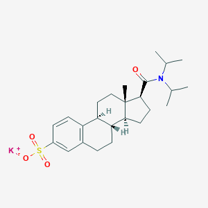 molecular formula C25H36KNO4S B238411 17-(N,N-Diisopropylcarbamoyl)estra-1,3,5(10)-triene-3-sulfonic acid CAS No. 131267-92-0