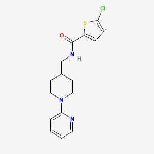 molecular formula C16H18ClN3OS B2384146 5-chloro-N-((1-(pyridin-2-yl)piperidin-4-yl)methyl)thiophene-2-carboxamide CAS No. 1234952-77-2