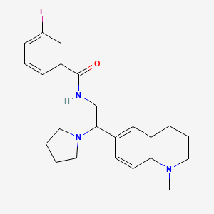 3-fluoro-N-(2-(1-methyl-1,2,3,4-tetrahydroquinolin-6-yl)-2-(pyrrolidin-1-yl)ethyl)benzamide