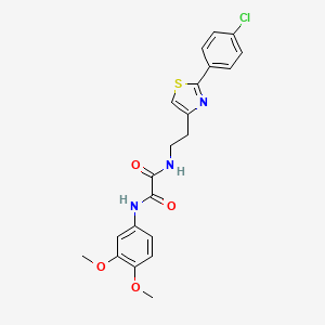 molecular formula C21H20ClN3O4S B2384155 N-{2-[2-(4-chlorophenyl)-1,3-thiazol-4-yl]ethyl}-N'-(3,4-dimethoxyphenyl)ethanediamide CAS No. 895783-43-4