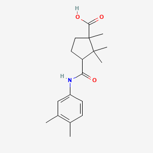 3-((3,4-Dimethylphenyl)carbamoyl)-1,2,2-trimethylcyclopentanecarboxylic acid
