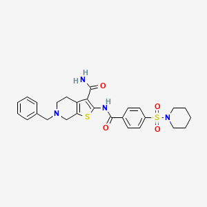 6-Benzyl-2-(4-(piperidin-1-ylsulfonyl)benzamido)-4,5,6,7-tetrahydrothieno[2,3-c]pyridine-3-carboxamide