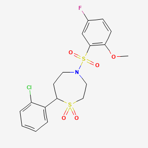 7-(2-Chlorophenyl)-4-((5-fluoro-2-methoxyphenyl)sulfonyl)-1,4-thiazepane 1,1-dioxide