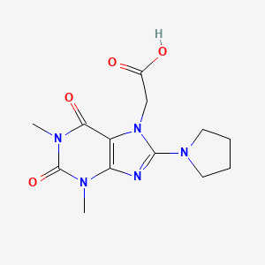 2-(1,3-dimethyl-2,6-dioxo-8-(pyrrolidin-1-yl)-2,3-dihydro-1H-purin-7(6H)-yl)acetic acid