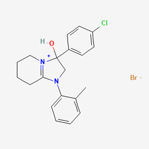 3-(4-Chlorophenyl)-3-hydroxy-1-(o-tolyl)-2,3,5,6,7,8-hexahydroimidazo[1,2-a]pyridin-1-ium bromide